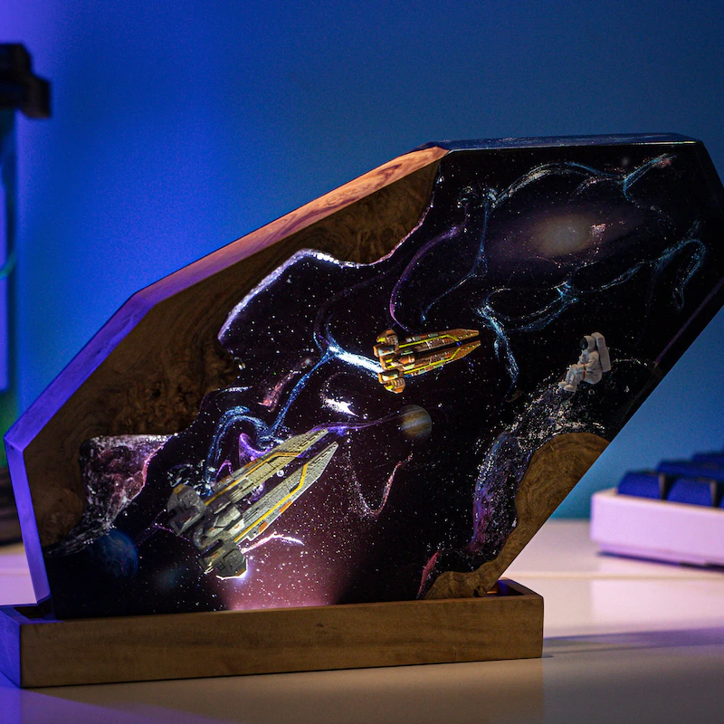 Voidwood Galaxy Resin Lamp