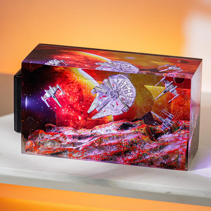 Voidwood Galaxy Resin Lamp