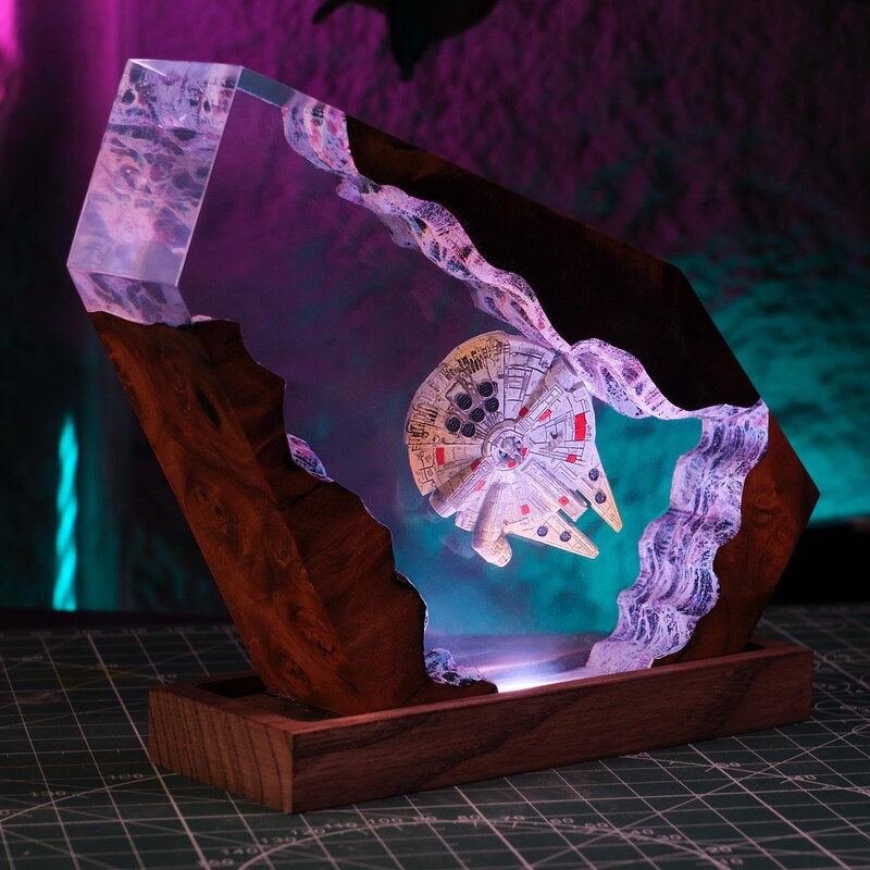 Voidwood Galaxy Resin Lamp