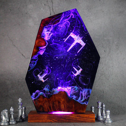 Voidwood Galaxy Resin Lamp