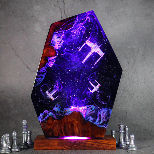 Voidwood Galaxy Resin Lamp