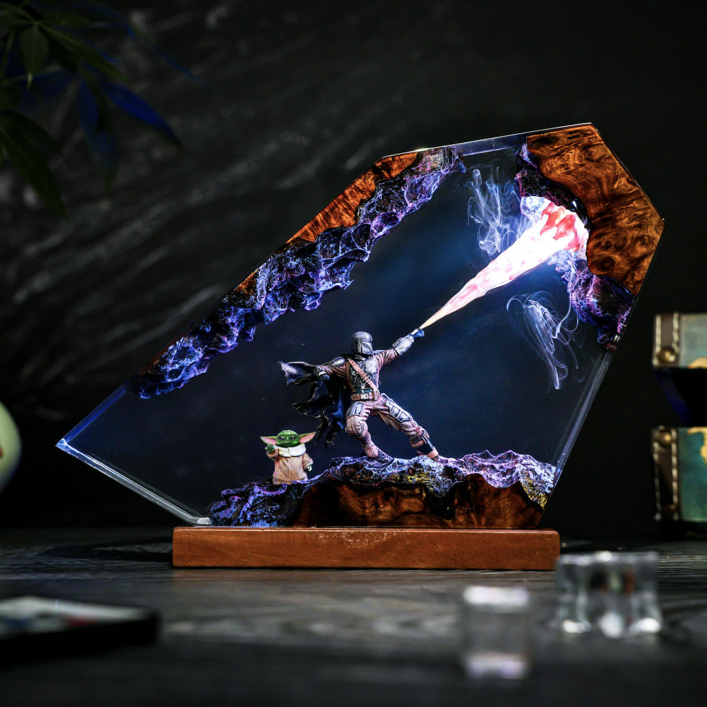 Voidwood Galaxy Resin Lamp